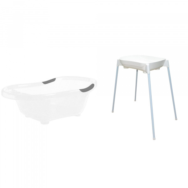 Baignoire bébé blanche avec vidange + grand support de baignoire Dbb remond