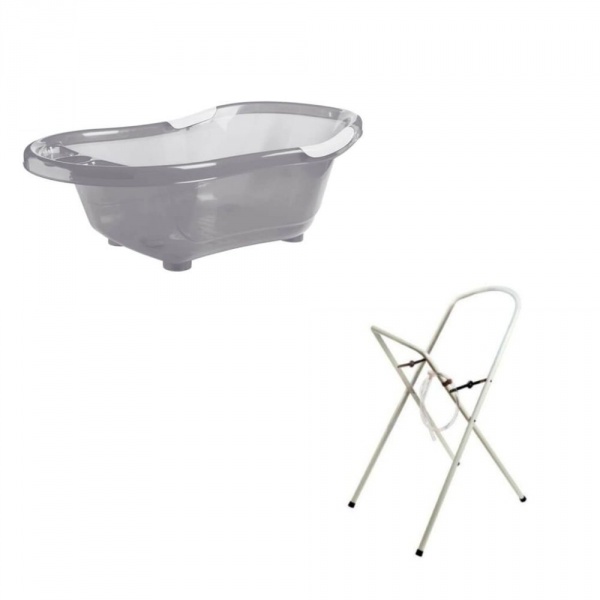 Baignoire bébé blanche avec vidange + grand support de baignoire Dbb remond