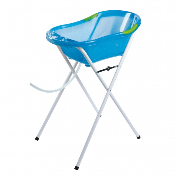 Baignoire bébé blanche avec vidange + grand support de baignoire Dbb remond