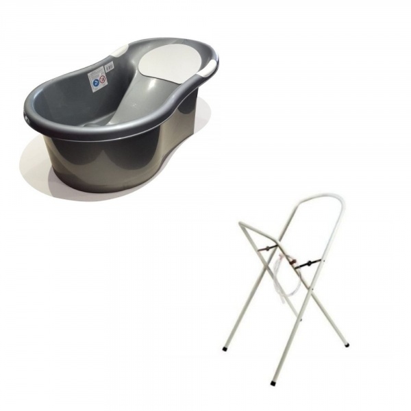 Baignoire 0-6 mois blanche avec transat intégré + petit support de baignoire Dbb remond