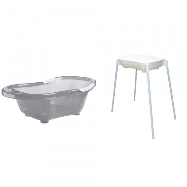 Baignoire bébé blanche avec vidange + grand support de baignoire Dbb remond