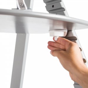 Chaise haute évolutive sit up click bois taupe laqué Roba