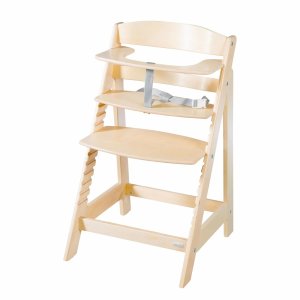 Chaise haute évolutive 2en1 born up naturel greyish matelassé Roba