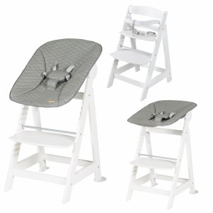 Chaise haute évolutive 2en1 born up blanc stone steppé Roba