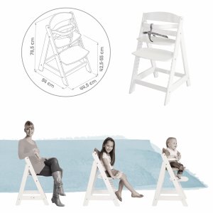 Chaise haute évolutive sit up lll bois blanc laqué Roba