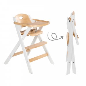 Chaise haute enfant pliable bois bicolore Roba