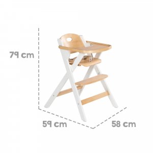 Chaise haute enfant pliable bois bicolore Roba