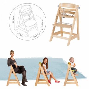 Chaise haute évolutive sit up fun bois naturel Roba