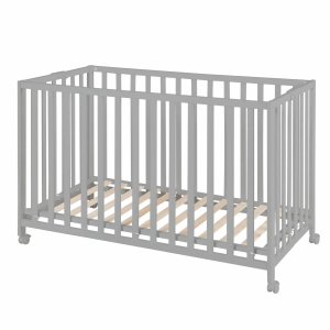 Lit pliant enfant fold up 60x120 cm bois taupe Roba