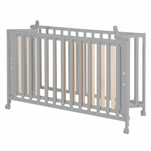 Lit pliant enfant fold up 60x120 cm bois taupe Roba
