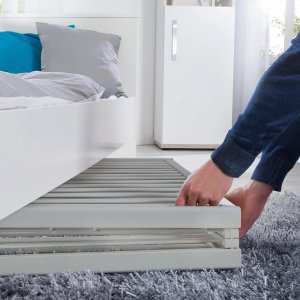 Lit pliant enfant fold up 60x120 cm bois taupe Roba