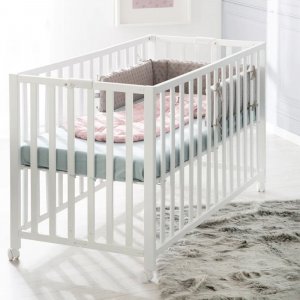 Lit pliant enfant fold up 60x120 cm bois blanc Roba