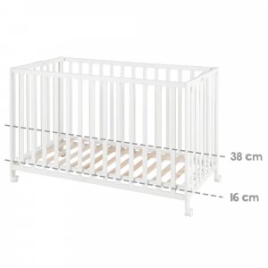 Lit pliant enfant fold up 60x120 cm bois blanc Roba