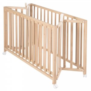 Lit pliant enfant fold up 60x120 cm bois naturel Roba