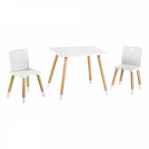 Ensemble table et chaises enfant blanc laqué Roba