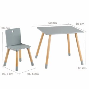Ensemble table et chaise naturel Roba