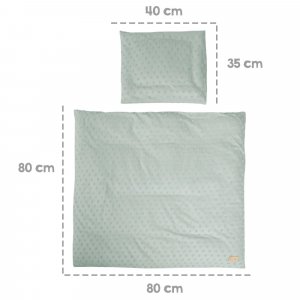 Parure de lit 80 x 80 cm 2 pièces vert givré Roba