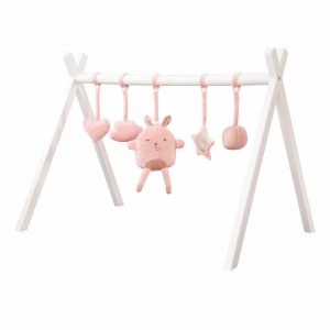 Arche d'éveil avec jouets suspendus rose Roba