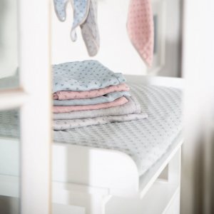 Housse matelas à langer 75 x 85 cm rose/mauve Roba