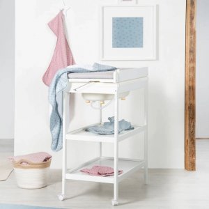Table à langer pliable avec baignoire baby pool et matelas à langer roba style gris Roba