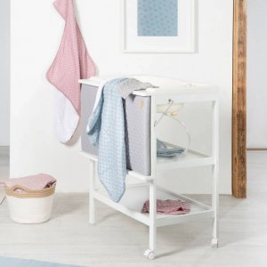 Table à langer pliable avec baignoire baby pool et matelas à langer roba style gris Roba