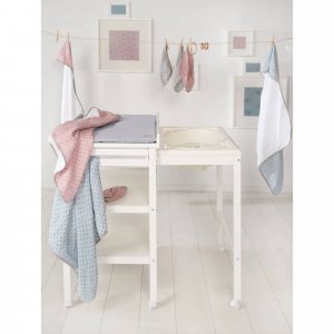 Table à langer avec baignoire baby pool et matelas à langer roba style gris Roba