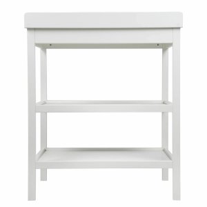 Table à langer bois blanc et matelas à langer gris Roba