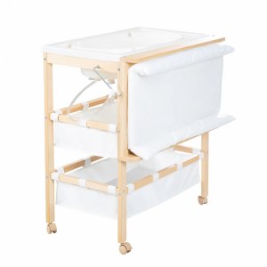 Table à langer pliable avec baignoire baby pool et matelas à langer blanc Roba