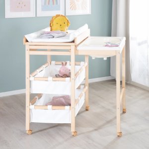 Table à langer avec baignoire baby pool et matelas à langer blanc Roba