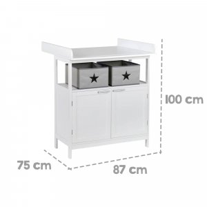 Commode à langer hamburg à portes blanche Roba