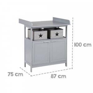 Commode à langer hamburg à portes grise Roba