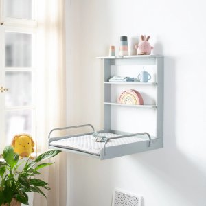 Table à langer murale avec matelas à langer taupe Roba