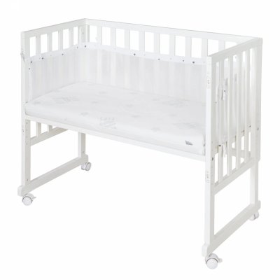 Berceau cododo 3 en 1 blanc avec matelas et barrière en maille