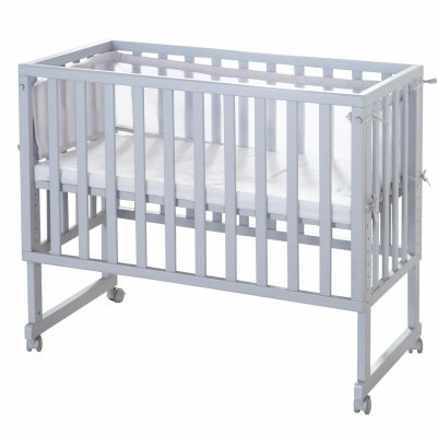 Berceau cododo 3 en 1 bois gris avec matelas et nid