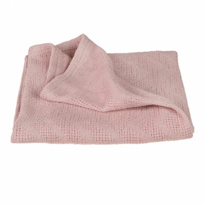 Couverture bébé tricot 80x80 cm rose/mauve
