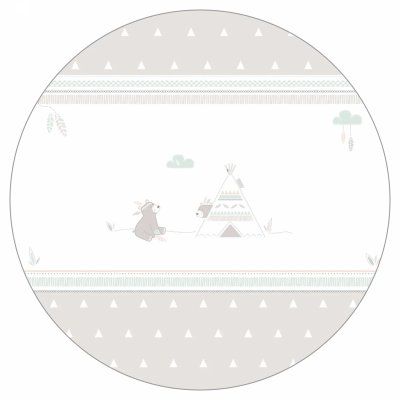 Parc bébé 75 x 100 cm blanc et tapis de parc indibear