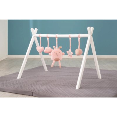 Arche d'éveil avec jouets suspendus rose