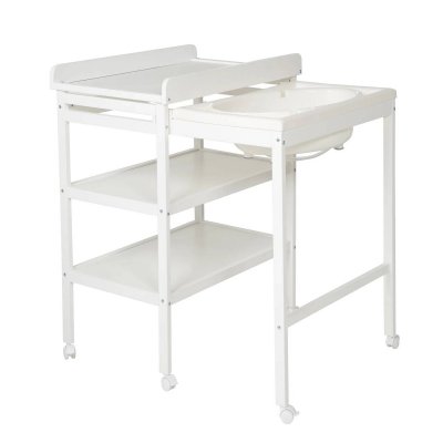 Table à langer avec baignoire baby pool et matelas à langer roba style gris