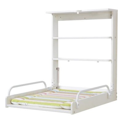 Table à langer murale blanche avec matelas à langer dschungelbaby