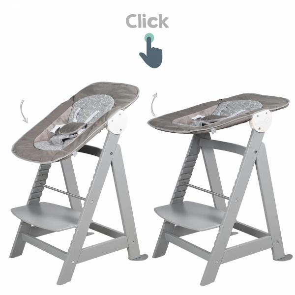 Chaise haute évolutive 2en1 born up gris miffy Roba