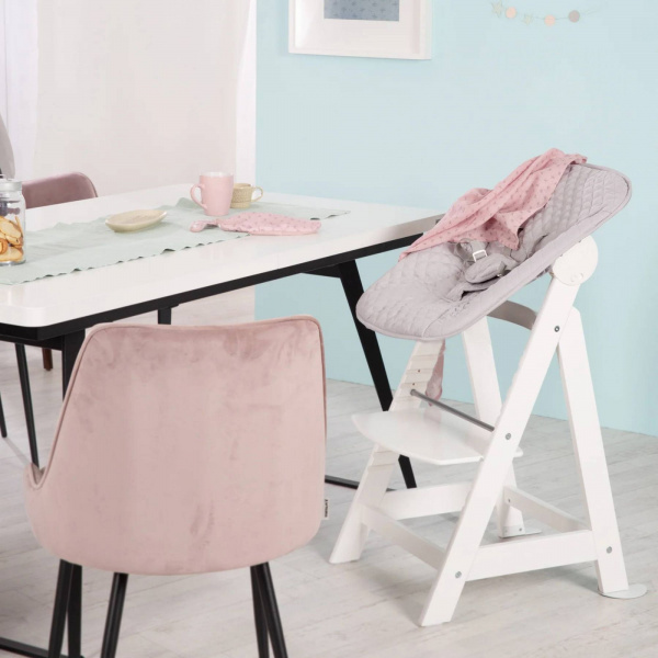 Chaise haute évolutive 2en1 born up blanc stone steppé Roba