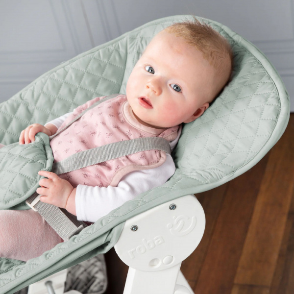 Chaise haute évolutive 2en1 born up blanc stone steppé Roba