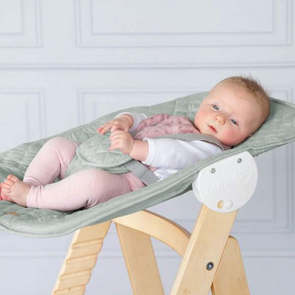 Chaise haute évolutive 2en1 born up naturel vert givré Roba