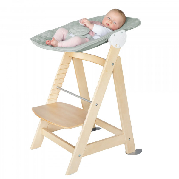 Chaise haute évolutive 2en1 born up naturel vert givré Roba