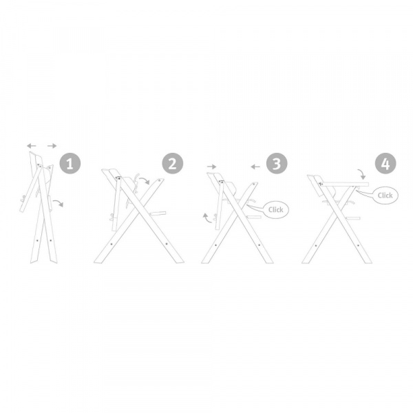 Chaise haute enfant pliable bois bicolore Roba