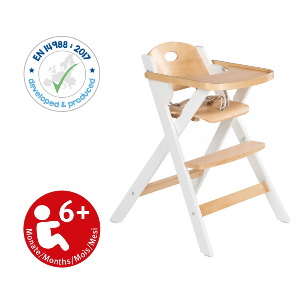 Chaise haute enfant pliable bois bicolore Roba