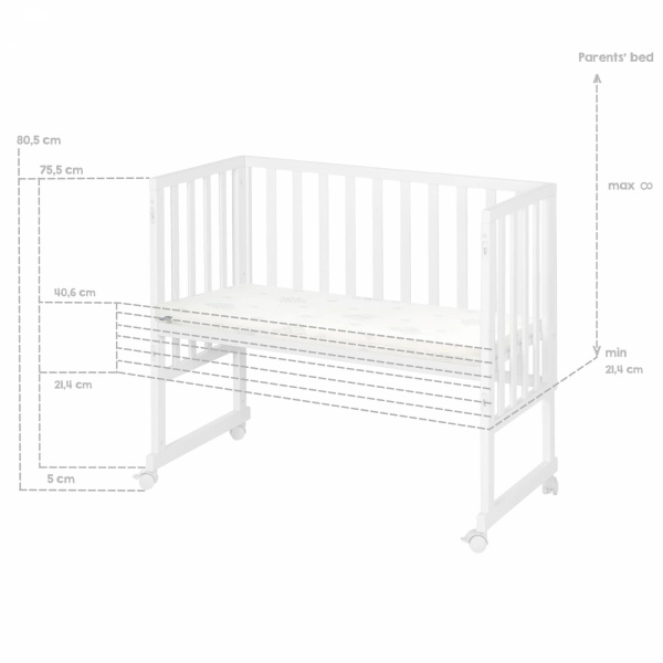 Berceau cododo 3 en 1 bois blanc avec matelas Roba