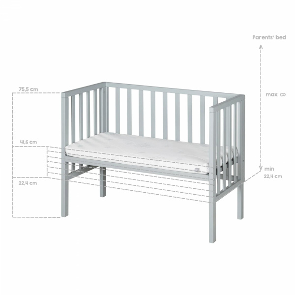 Berceau cododo 2 en 1 bois taupe avec matelas Roba