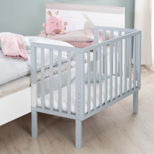 Berceau cododo 2 en 1 bois taupe avec matelas Roba