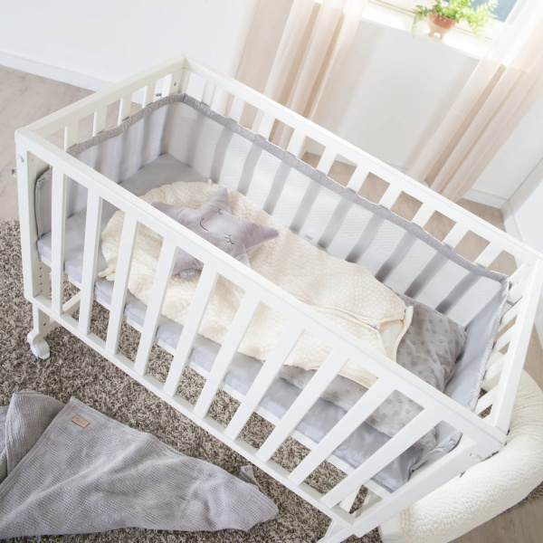Berceau cododo 3 en 1 bois gris avec matelas et nid Roba